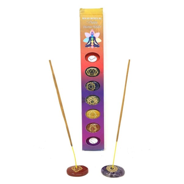 Ensemble de porte-encens en pierre de chakra Ensemble de porte-encens en pierre de chakra