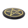 Tuile d’autel en agate noire, Pentacle Tuile d’autel en agate noire, Pentacle