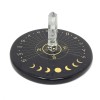 Agate noire et quartz Phase de lune Tuile Agate noire et quartz Phase de lune Tuile