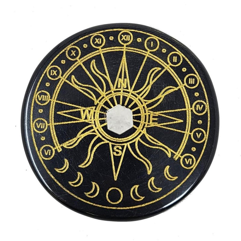 Black Agate & Quartz Sun Tile Black Agate & Quartz Sun Tile