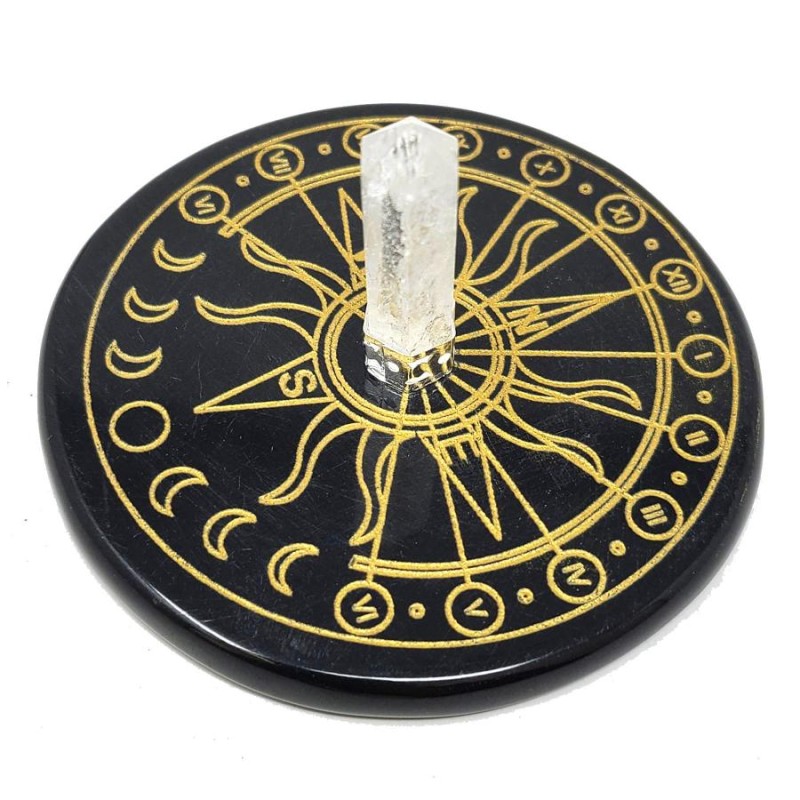 Black Agate & Quartz Sun Tile Black Agate & Quartz Sun Tile
