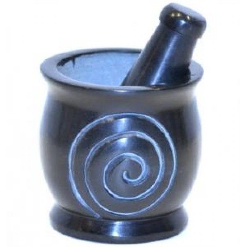 Mortar & Pestle, Black Spiral Mortar & Pestle, Black Spiral
