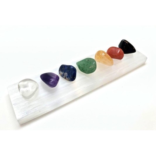 Selenite Chakra Healing Set, Boxed Selenite Chakra Healing Set, Boxed