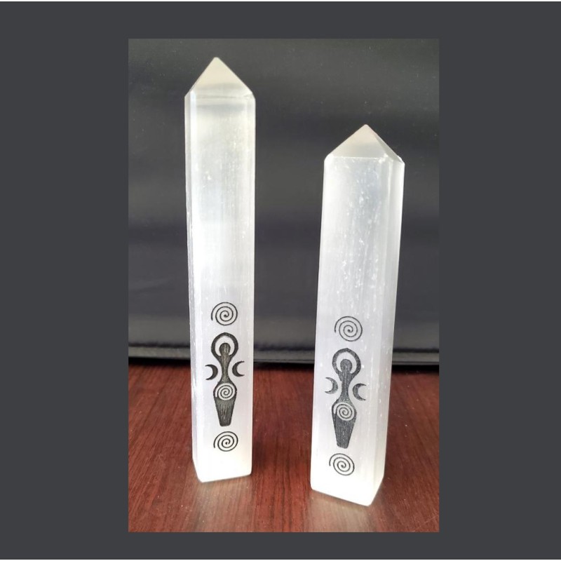Goddess Of Earth Obelisk, Selenite Goddess Of Earth Obelisk, Selenite