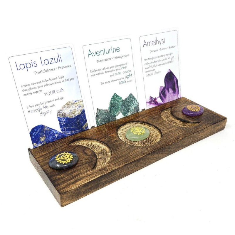 Wooden Tarot Holder, Triple Moon Wooden Tarot Holder, Triple Moon
