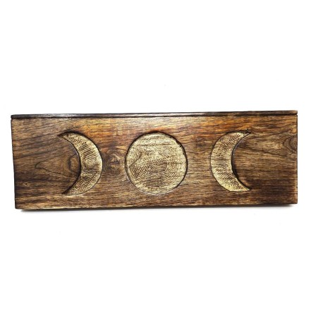 Wooden Tarot Holder, Triple Moon Wooden Tarot Holder, Triple Moon
