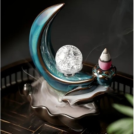 Backflow Incense Burner: Mystical Moon Backflow Incense Burner: Mystical Moon
