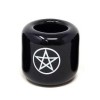 Pentacle Chime Candle Holder, Black Ceramic Pentacle Chime Candle Holder, Black Ceramic