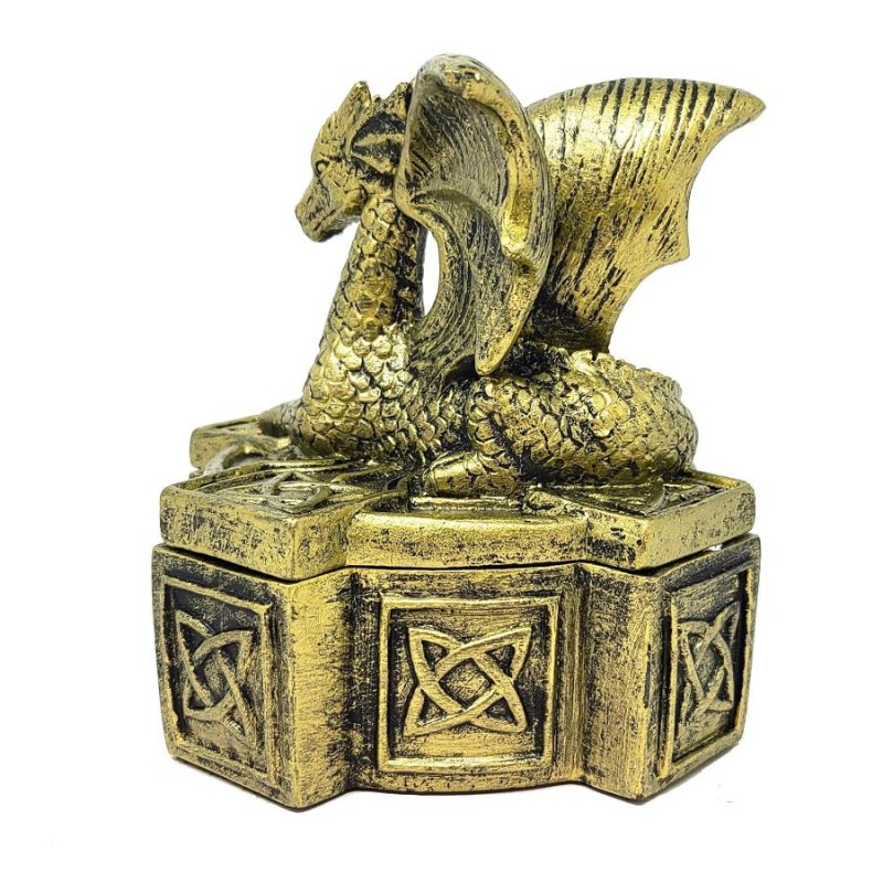 Celtic Golden Dragon Trinket Box Celtic Golden Dragon Trinket Box
