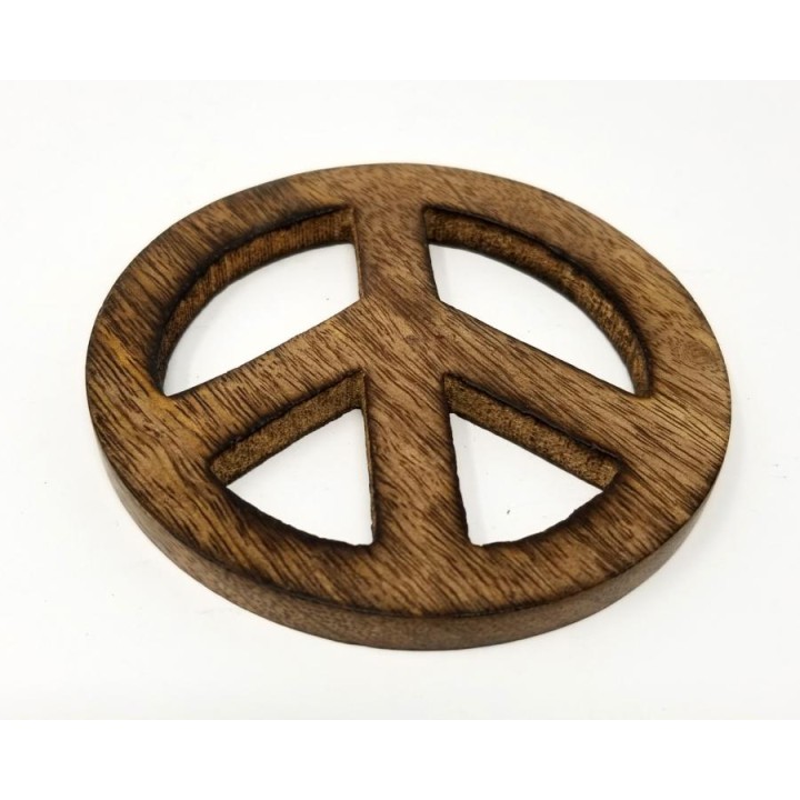 Tuile de signe de paix en bois Tuile de signe de paix en bois