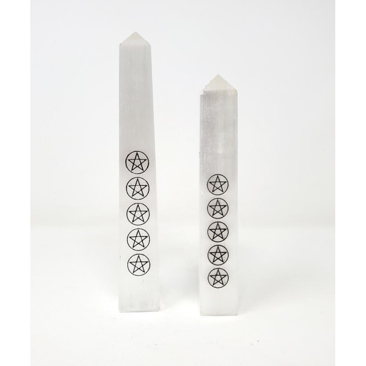 Five Pentacle Obelisk, Selenite