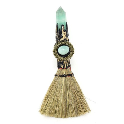 Altar Besom: Aventurine Crystal Altar Besom: Aventurine Crystal