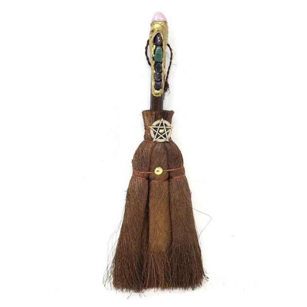 Altar Besom: Rose Quartz Pentagram Altar Besom: Rose Quartz Pentagram