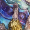 Besom d’autel : Cristal d’améthyste et triple lune Besom d’autel : Cristal d’améthyste et triple lune