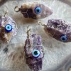 Evil Eye Crystal Pendant, Amethyst