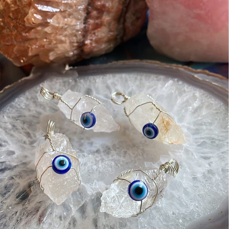 Pendentif en cristal Evil Eye, quartz Pendentif en cristal Evil Eye, quartz
