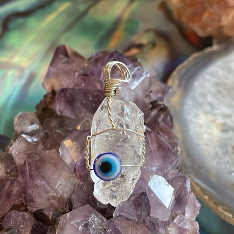Pendentif en cristal Evil Eye, quartz Pendentif en cristal Evil Eye, quartz