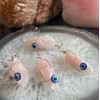 Evil Eye Crystal Pendant, Rose Quartz