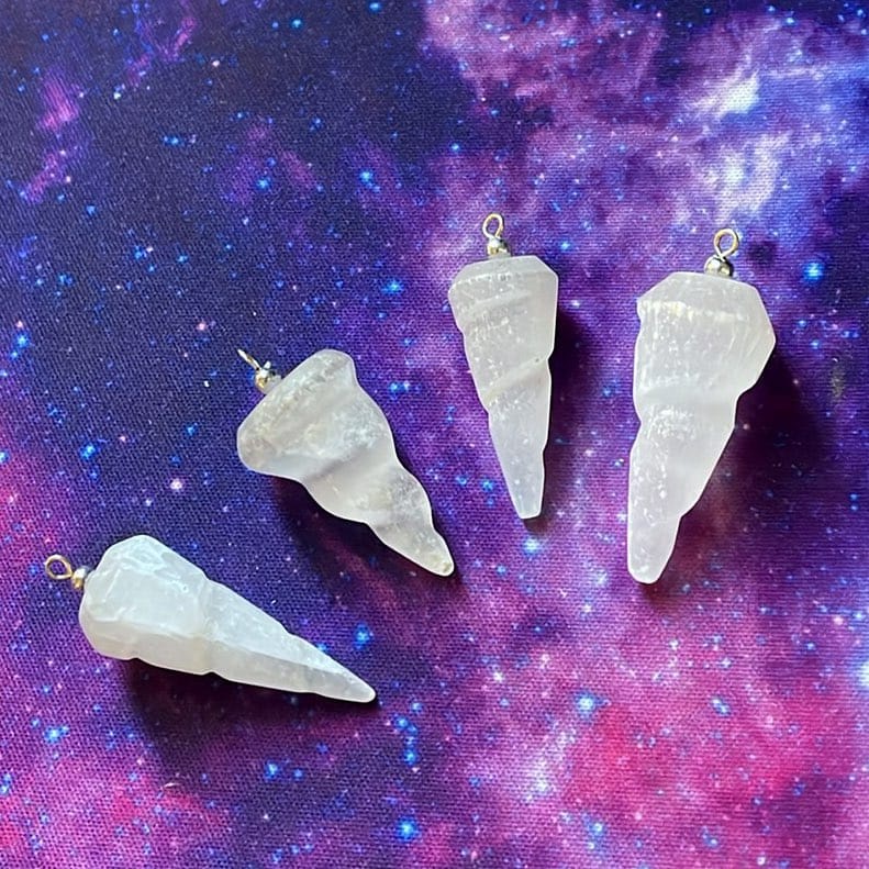 Selenite Unicorn Horn Pendant Selenite Unicorn Horn Pendant