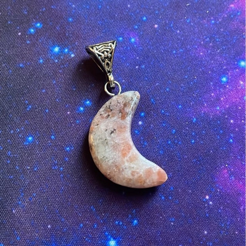 Pendentif Lune Pierre de Soleil Pendentif Lune Pierre de Soleil