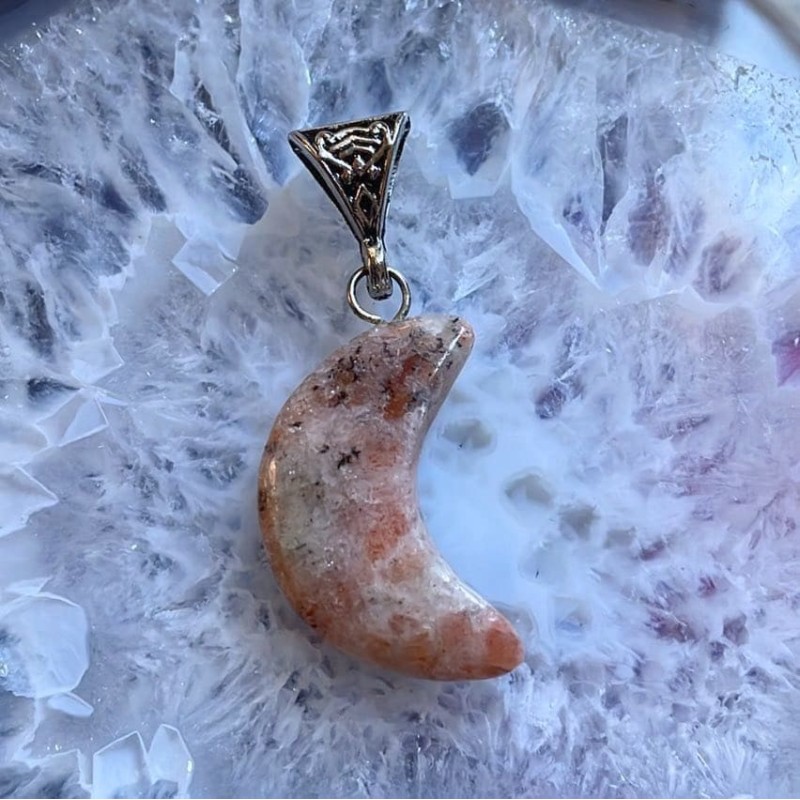 Pendentif Lune Pierre de Soleil Pendentif Lune Pierre de Soleil