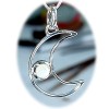 Pendentif croissant de lune et pierre de lune Pendentif croissant de lune et pierre de lune