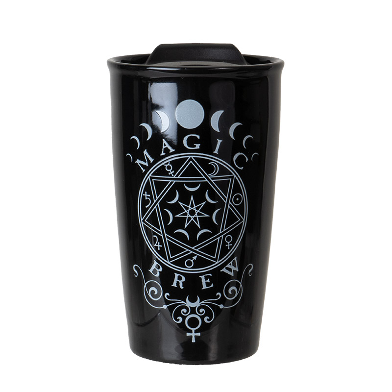 Ceramic Travel Mug: Magic Brew Ceramic Travel Mug: Magic Brew
