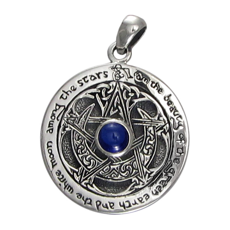 Pendentif Pentacle Lapis Lune - Lapis Lazuli Pendentif Pentacle Lapis Lune - Lapis Lazuli