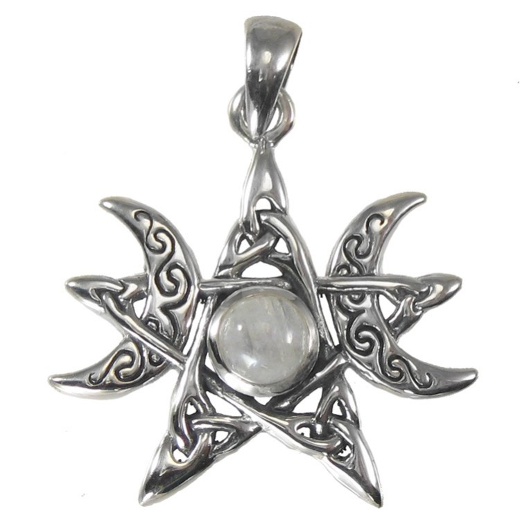 Pendentif Phase de Lune, Améthyste ou Pierre de Lune Pendentif Phase de Lune, Améthyste ou Pierre de Lune