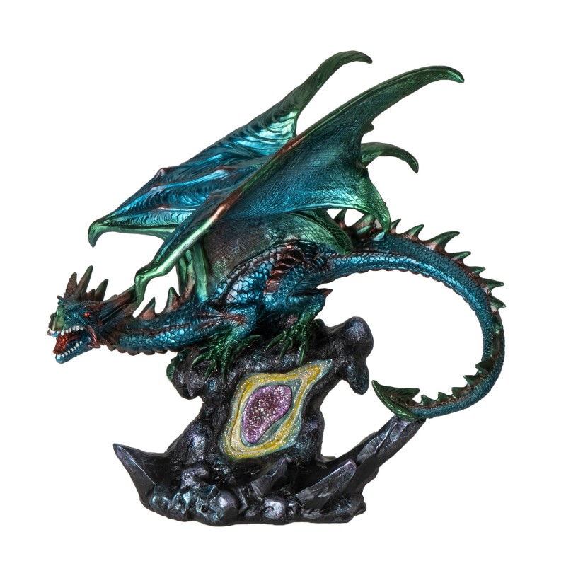 Statue de dragon géode