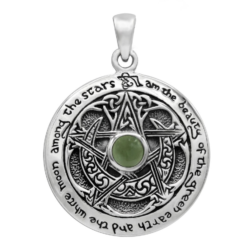 Pendentif lune en argent sterling moldavite Pendentif lune en argent sterling moldavite