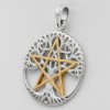 Tree Pentacle Pendant, Silver & Gold Tree Pentacle Pendant, Silver & Gold