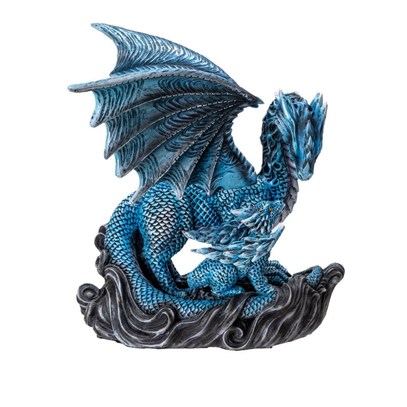 Dragon d’eau bleu avec figurine de nouveau-né Dragon d’eau bleu avec figurine de nouveau-né