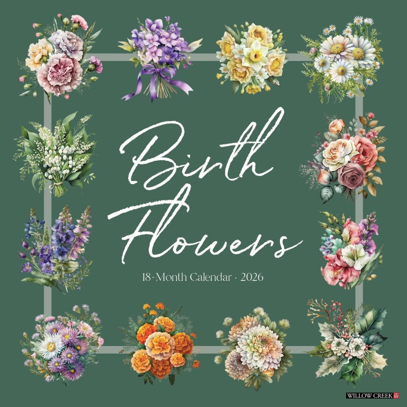 2026 Calendar - Birth Flowers
