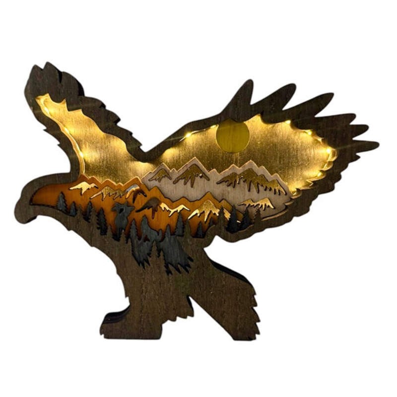 Wooden Ornament - Eagle, LED
