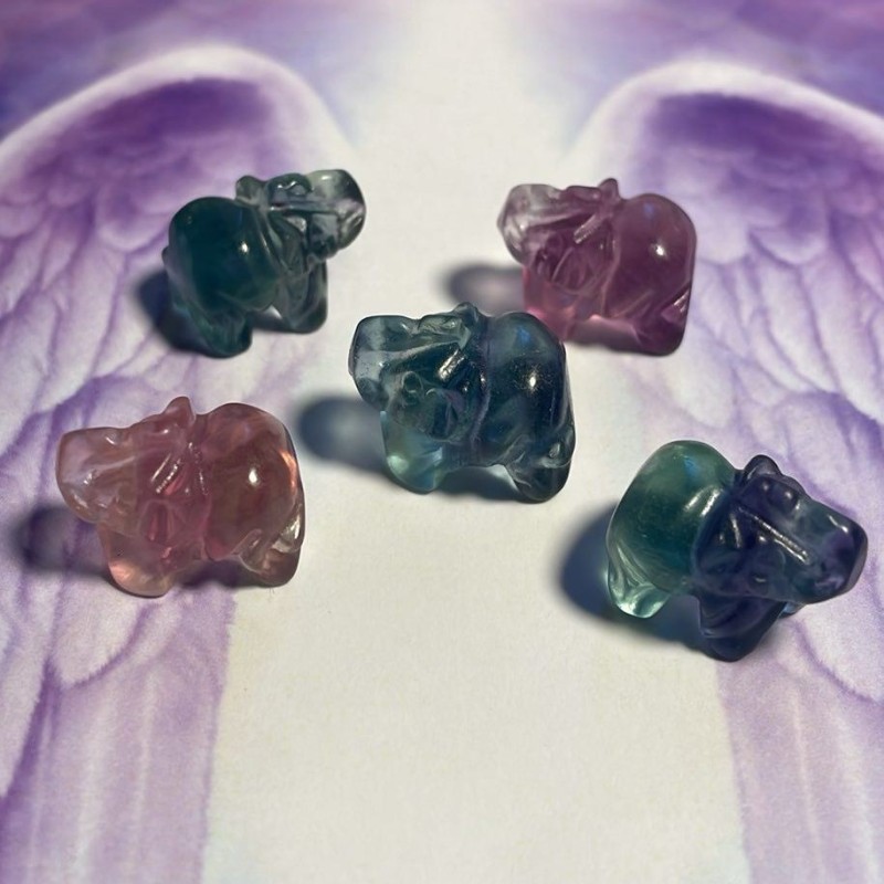 Fluorite Mini Animal : Éléphant Fluorite Mini Animal : Éléphant