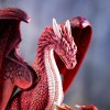 Dragon de feu avec figurine de nouveau-né