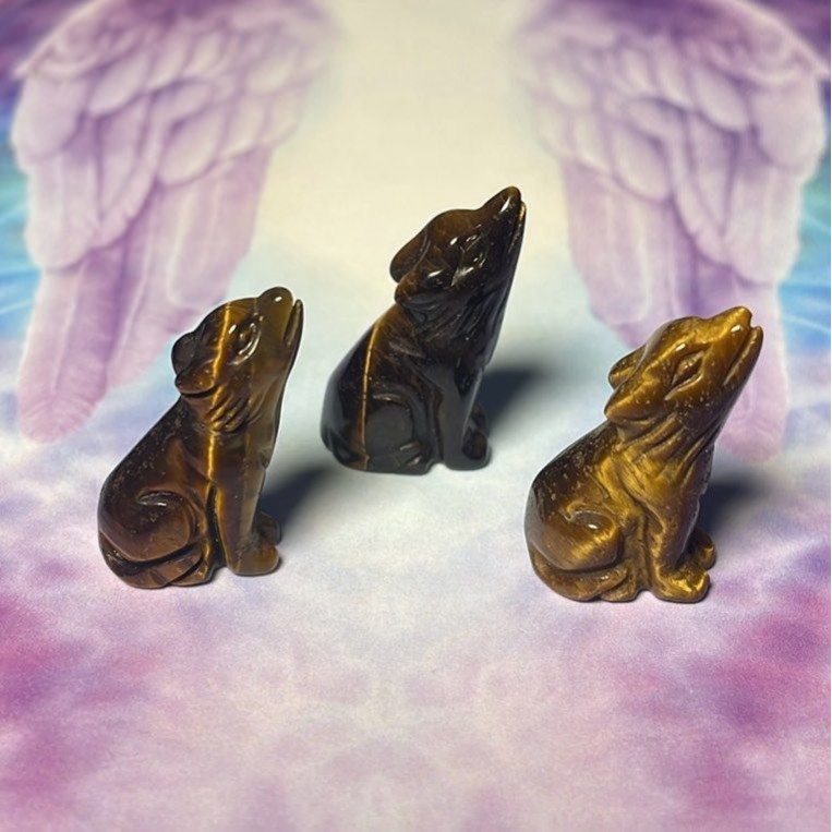Mini Gem Animal - Wolf, Tiger Eye Mini Gem Animal - Wolf, Tiger Eye