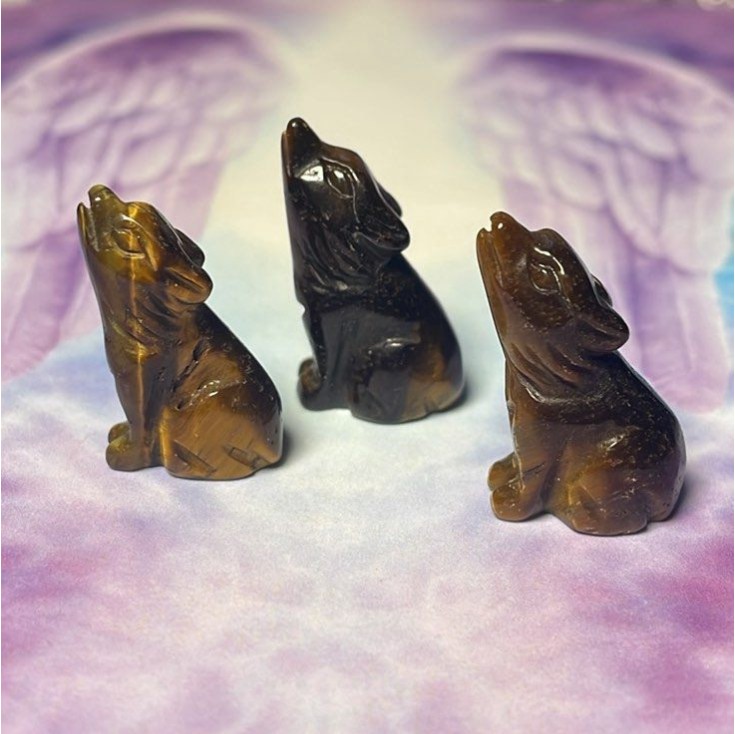 Mini Gem Animal - Wolf, Tiger Eye Mini Gem Animal - Wolf, Tiger Eye