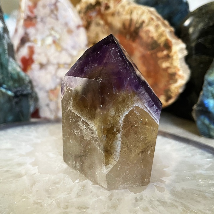 Super Seven Melodys Stone & Natural Citrine Point B ~ For Spiritual Awakening