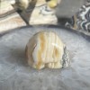 Crâne de zèbre en onyx noir et calcite jaune A