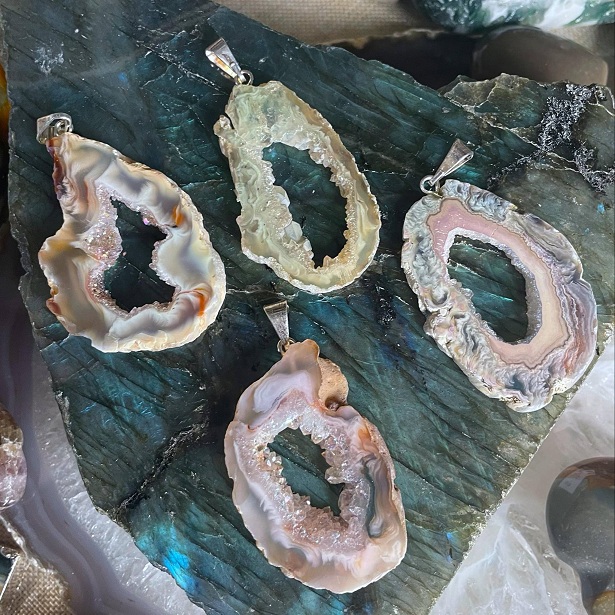 Pendentif aurora Geode Slice