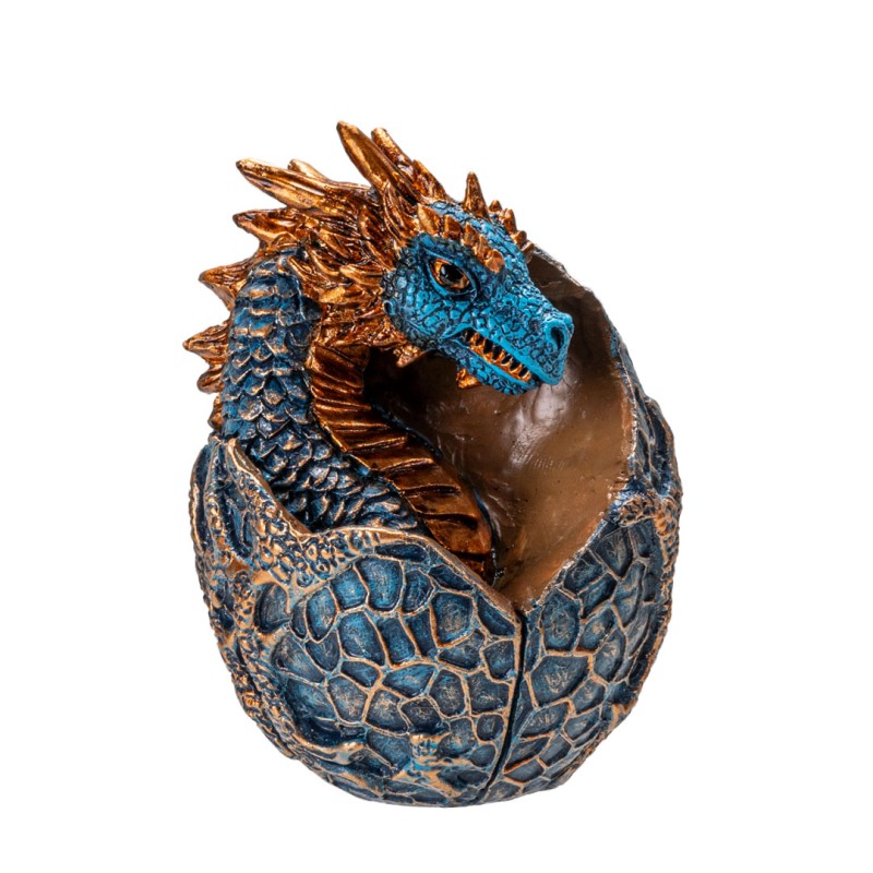Blue & Gold Hatching Dragon Figurine