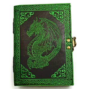 Journal en cuir de dragon vert Journal en cuir de dragon vert