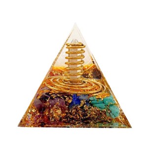 Orgonite Pyramid: Quartz & Chakra Stones