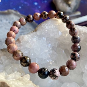 Rhodonite Bracelet, 8 mm