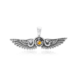 Egyptian Winged Pendant, Sterling Silver 