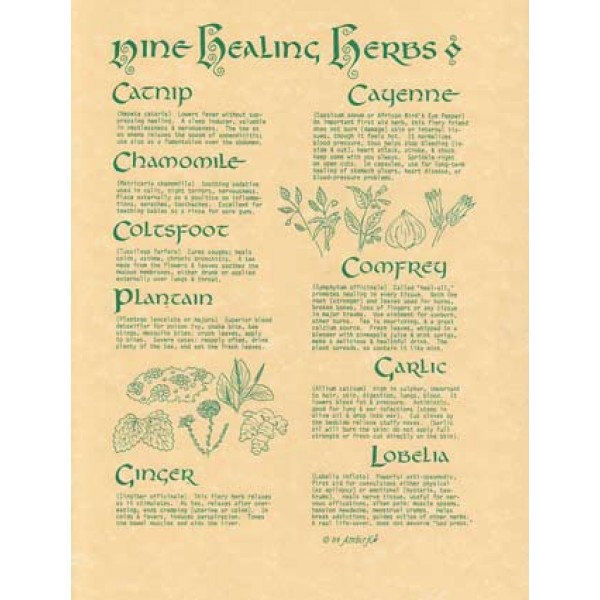 Altar Poster: Nine Healing Herbs