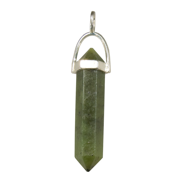 Jade Point Pendant, Sterling Jade Point Pendant, Sterling
