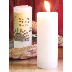 Sacred White Sage Pillar Candle